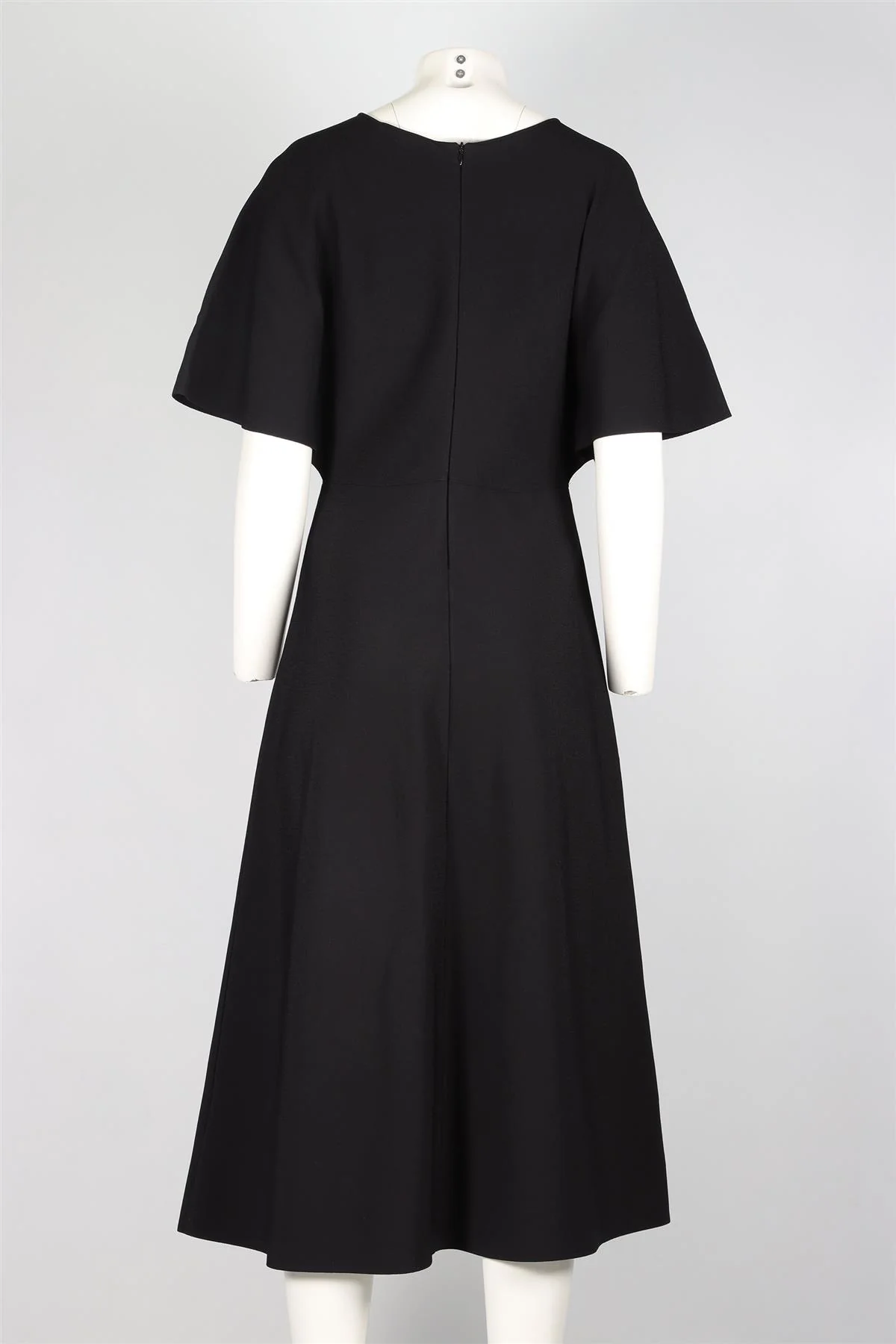 VALENTINO BLACK KNIT MIDI DRESS LARGE - Image 4