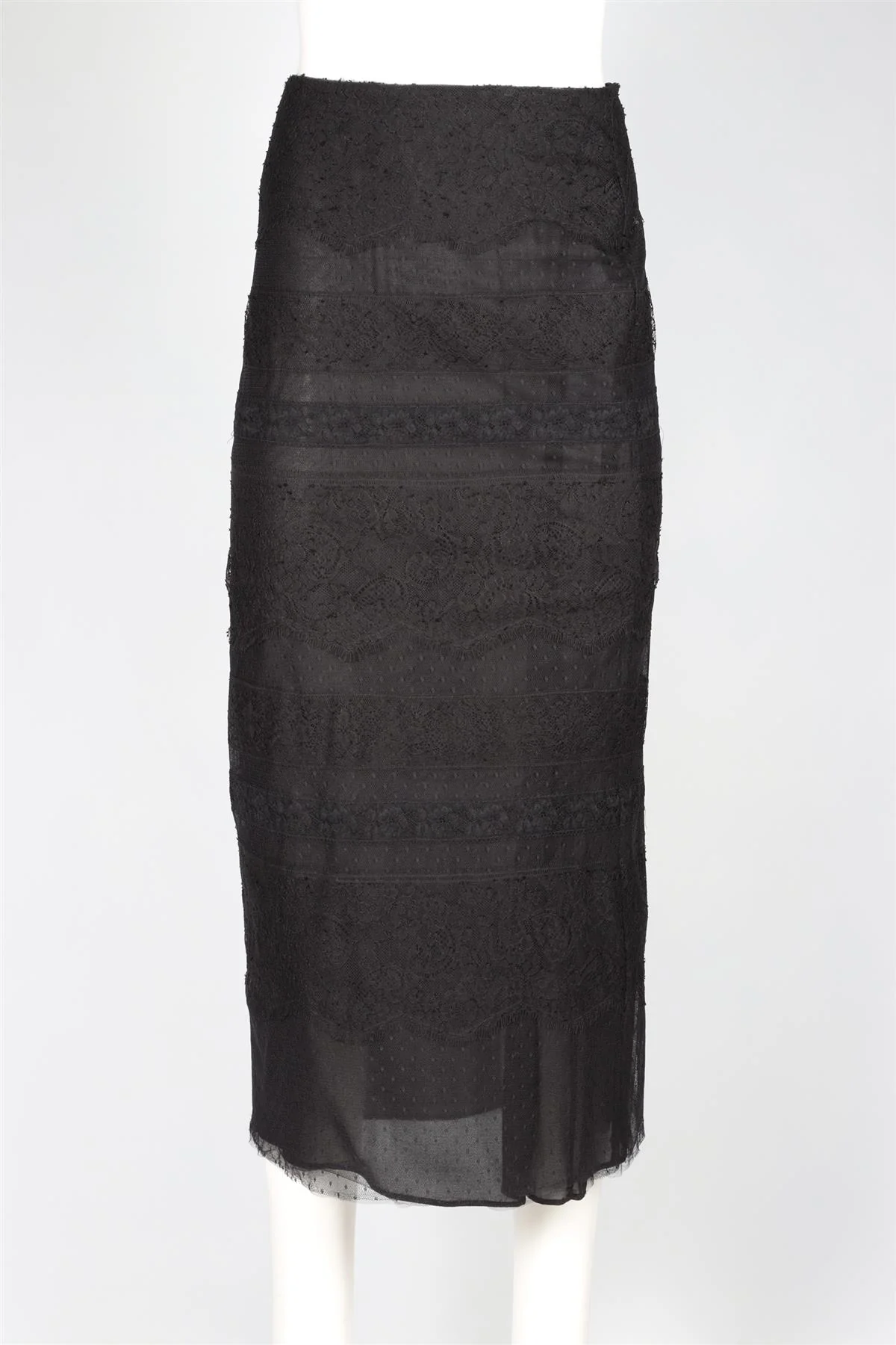 VALENTINO BLACK LACE MAXI SKIRT IT 42 UK 10 - Image 2