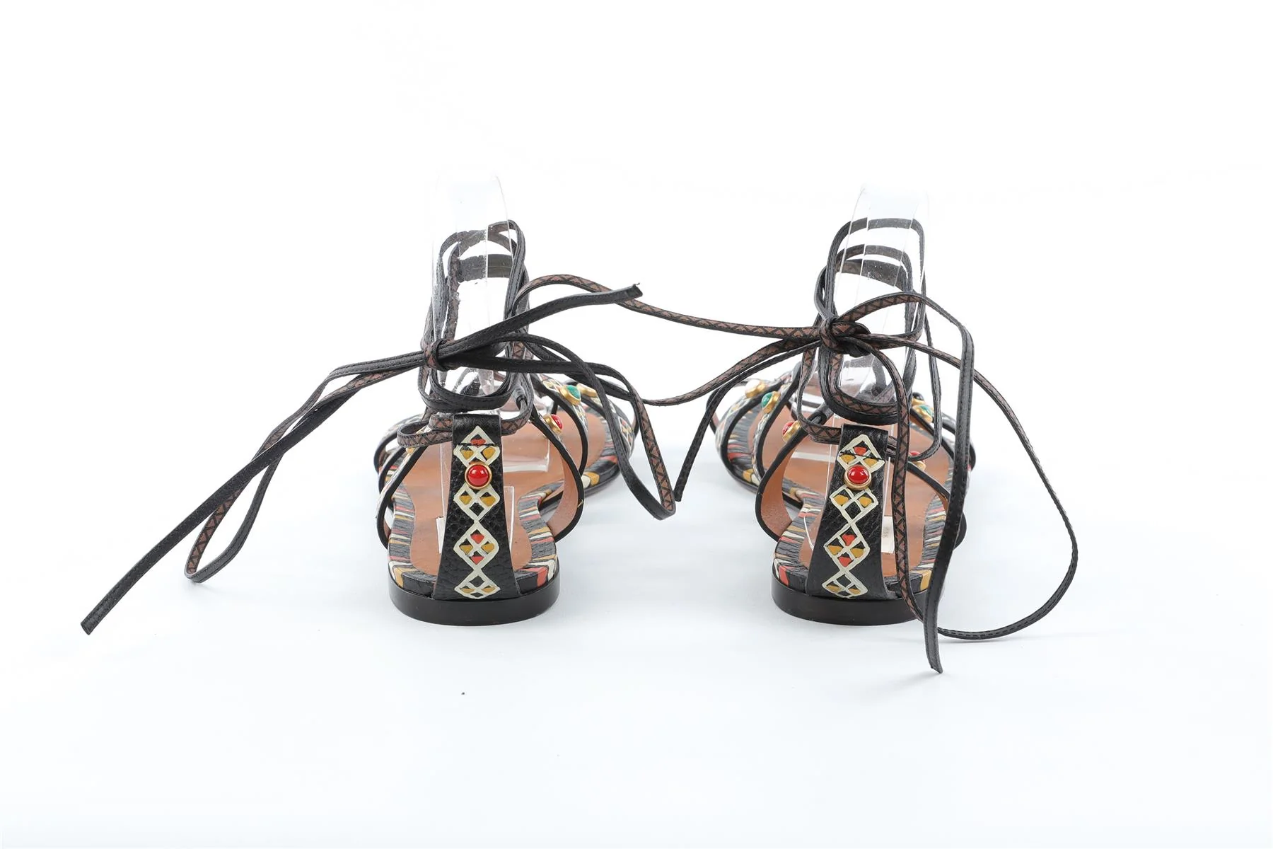 VALENTINO BLACK LEATHER SANDALS EU 37.5 UK 4.5 US 7.5 - Image 6