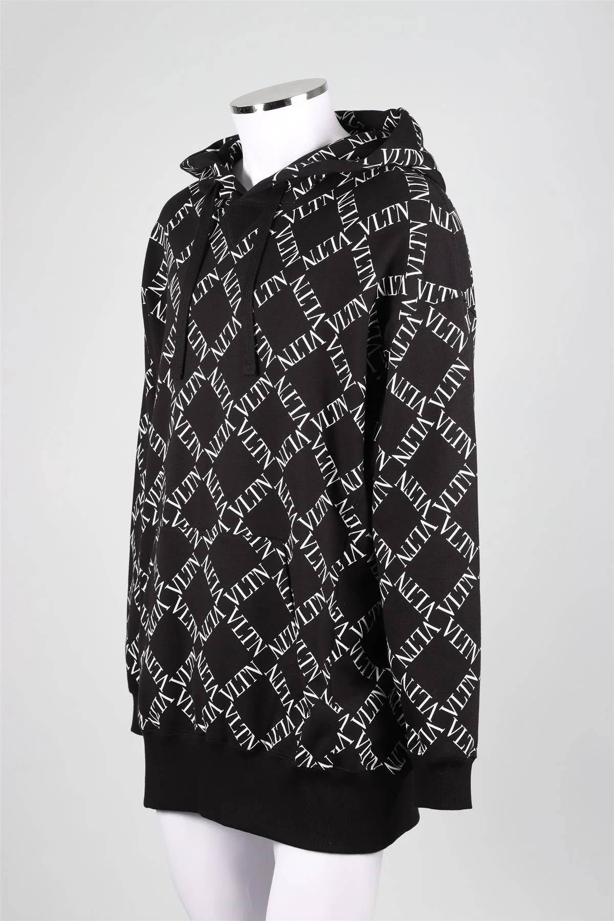 VALENTINO BLACK MEN'S COTTON BLEND HOODIE MEDIUM - Image 3