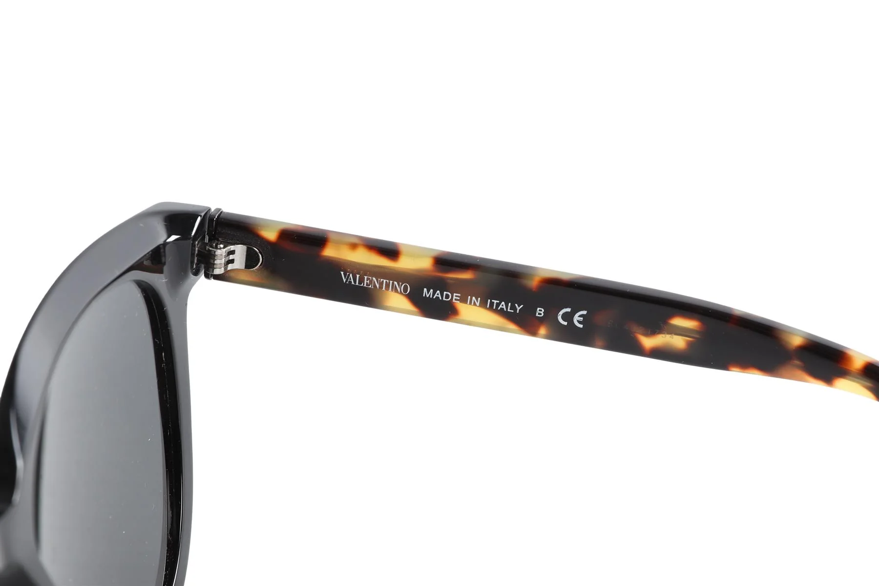 VALENTINO BLACK ROUND FRAME ACETATE SUNGLASSES - Image 6