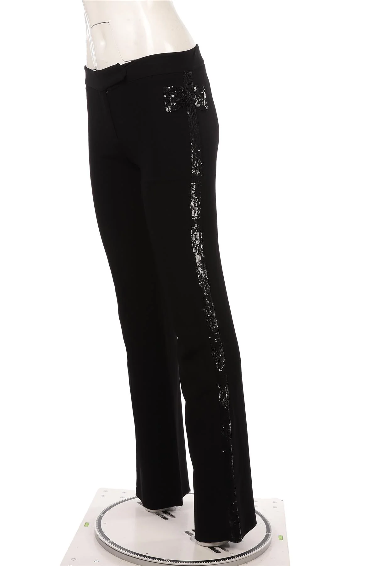 VALENTINO BLACK VINTAGE CREPE STRAIGHT LEG PANTS IT 40 UK 8 - Image 3