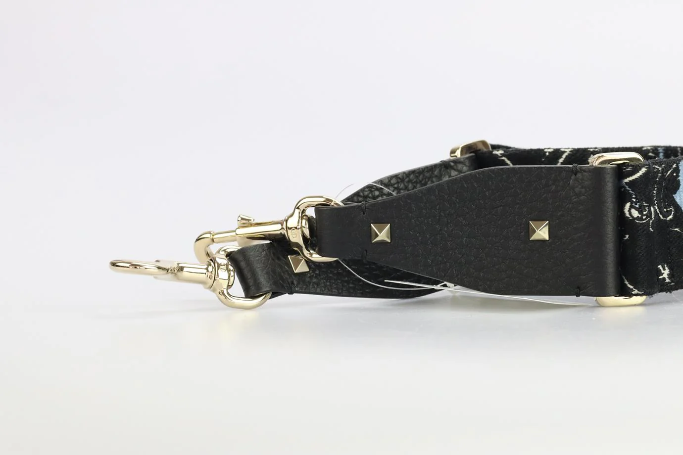 VALENTINO EMBROIDERED CANVAS AND LEATHER BAG STRAP - Image 5