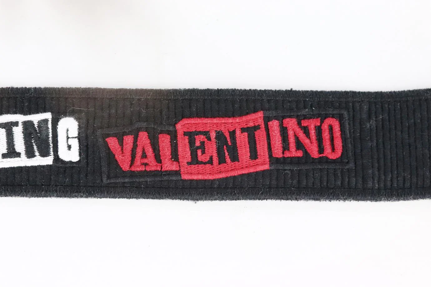 VALENTINO EMBROIDERED CANVAS AND LEATHER BAG STRAP - Image 4