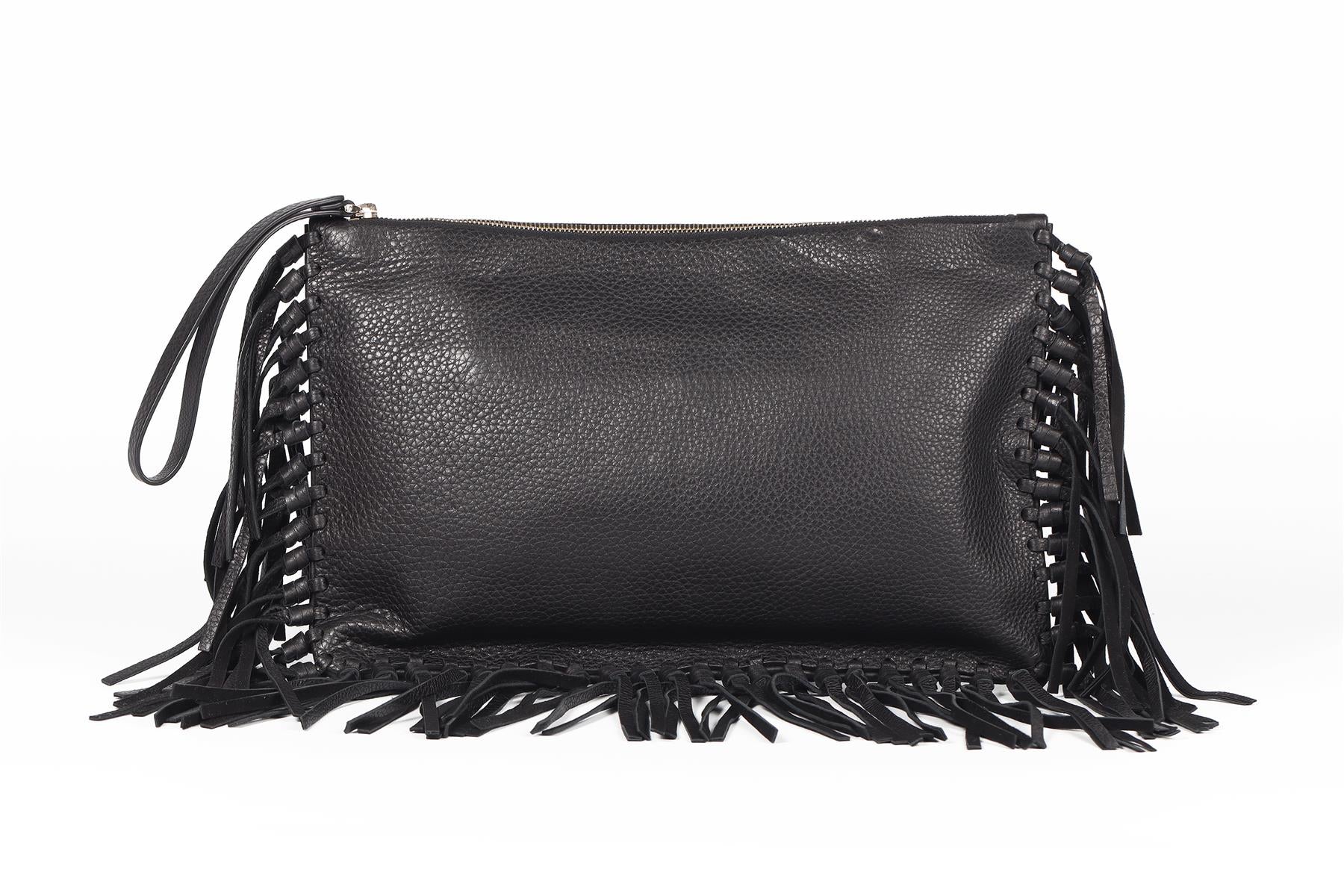 VALENTINO GARAVANI BLACK LEATHER CLUTCH - Image 2