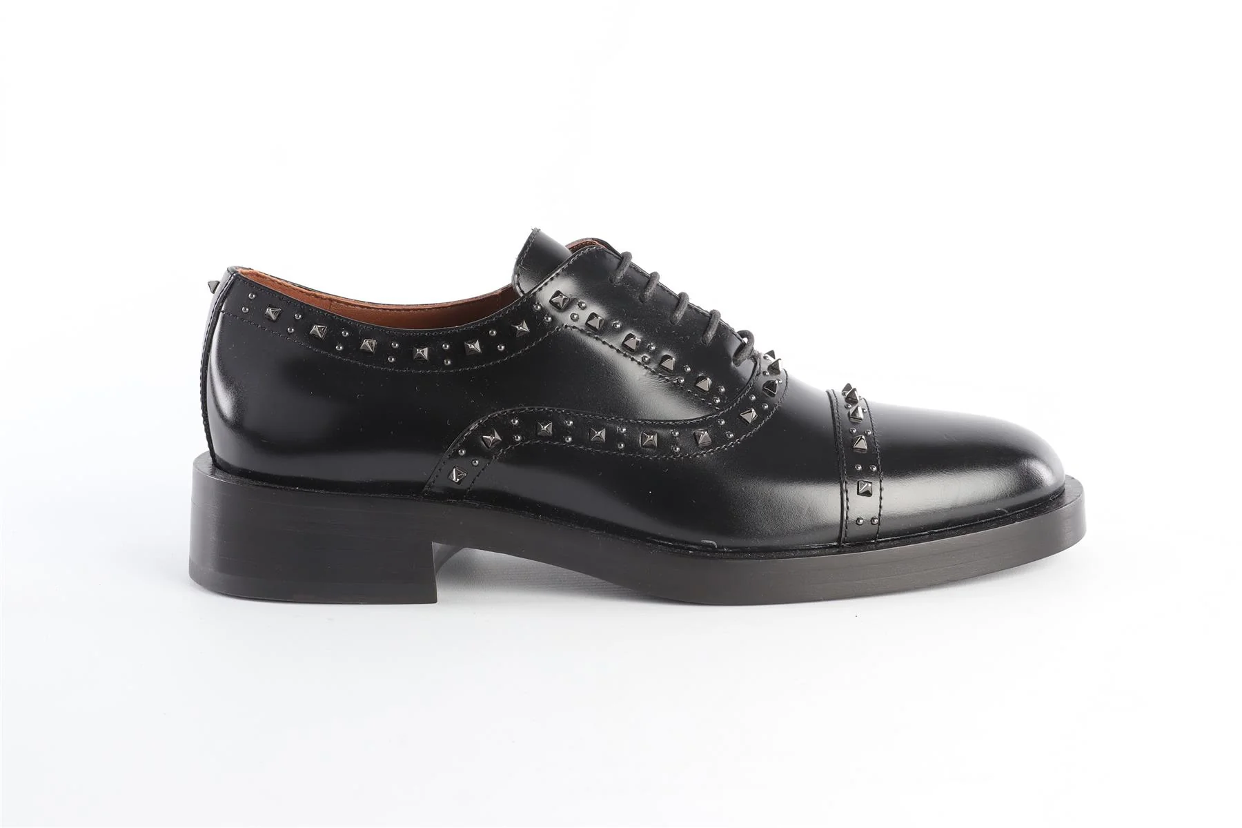 VALENTINO GARAVANI BLACK LEATHER OXFORD SHOES EU 40 UK 7 US 10 - Image 2