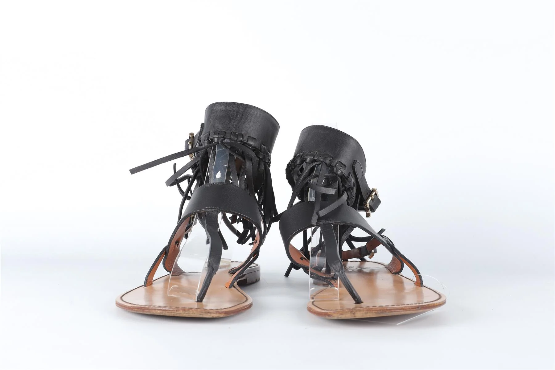 VALENTINO GARAVANI BLACK LEATHER SANDALS EU 38 UK 5 US 8 - Image 3