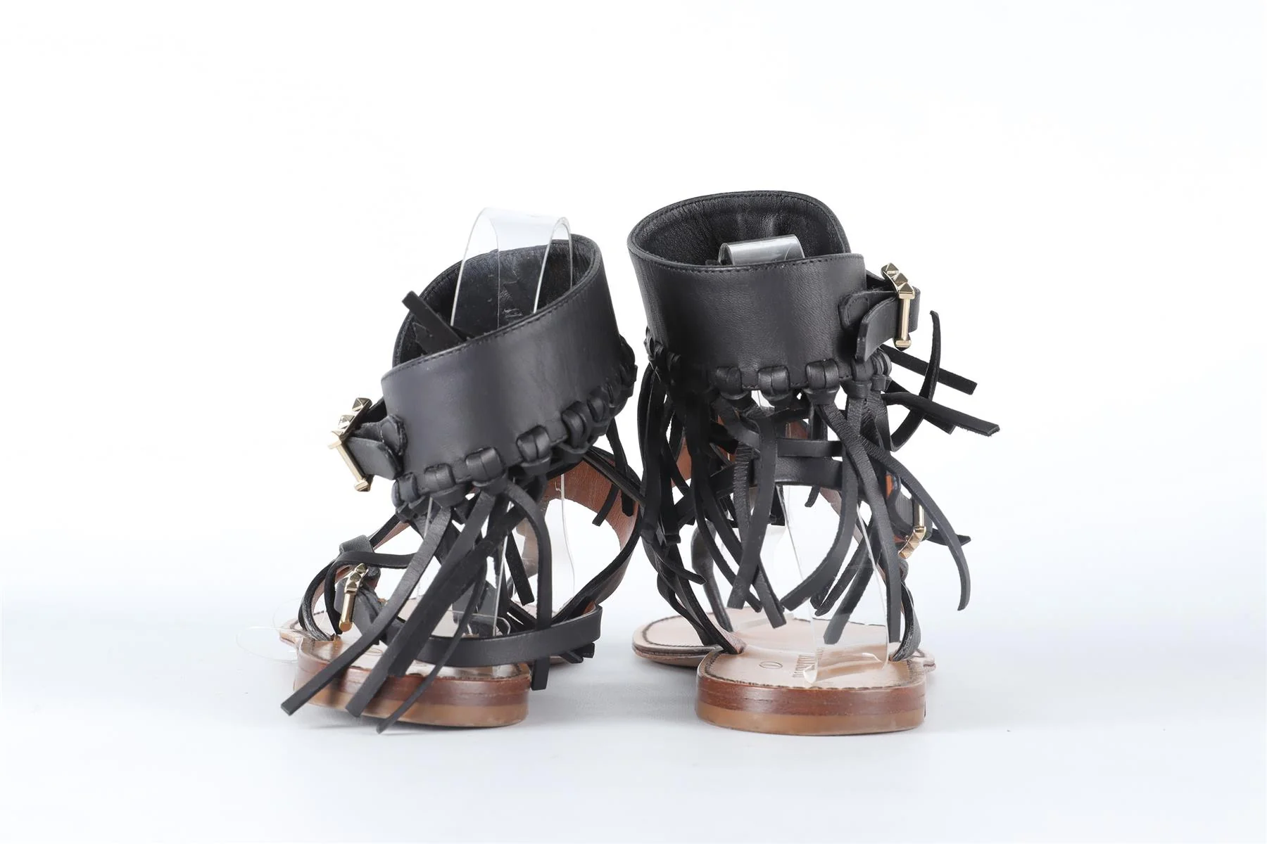 VALENTINO GARAVANI BLACK LEATHER SANDALS EU 38 UK 5 US 8 - Image 5