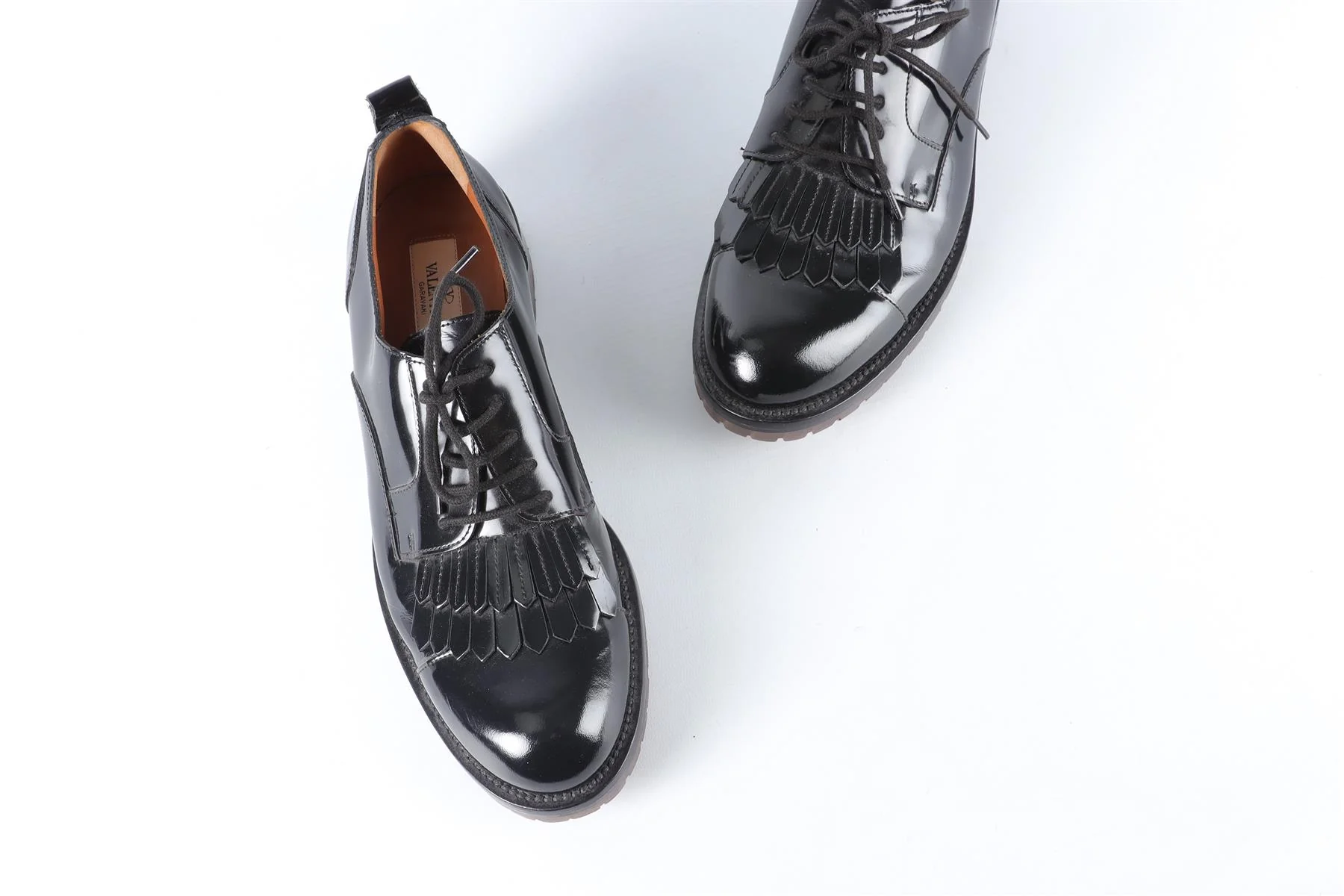 VALENTINO GARAVANI BLACK PANTENT LEATHER BROGUES EU 39 UK 6 US 9 - Image 4