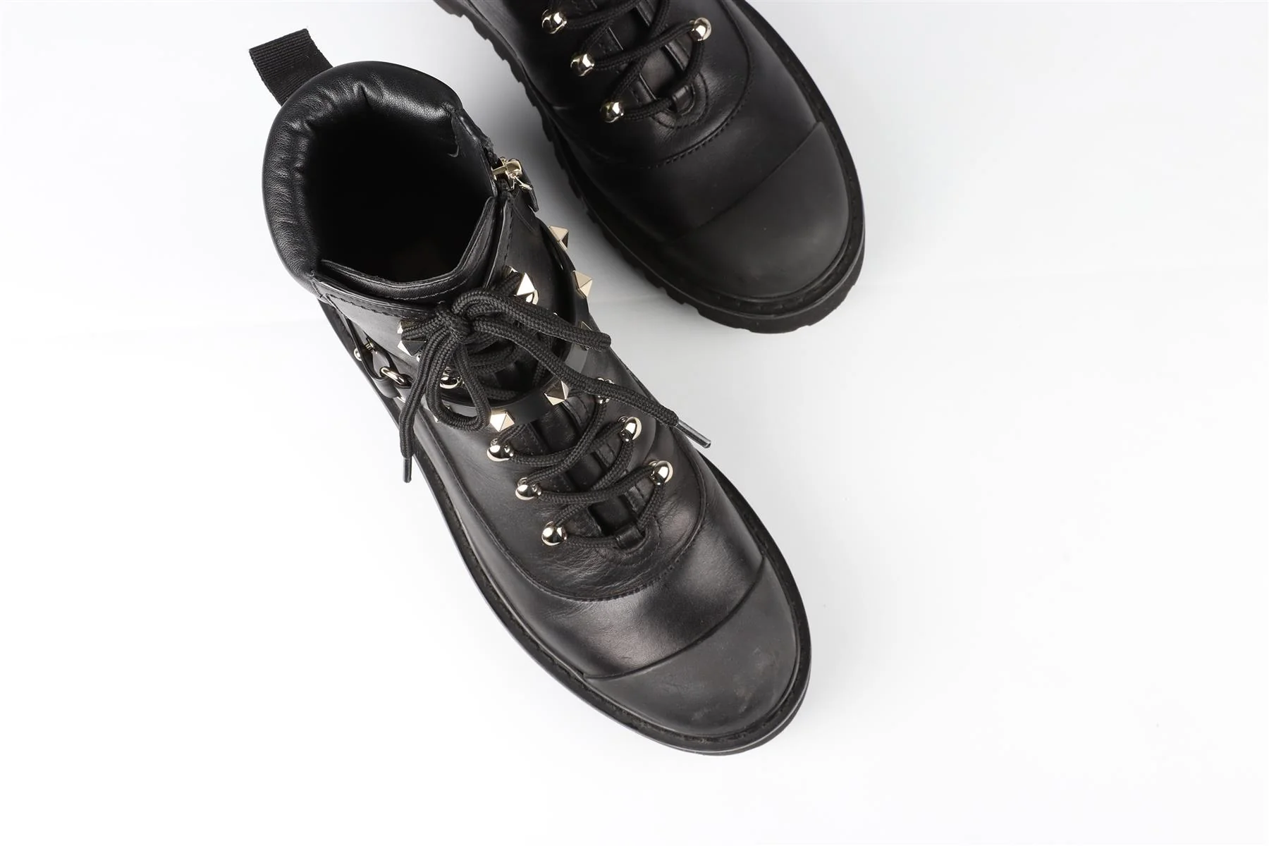 VALENTINO GARAVANI BLACK ROCKSTUD LEATHER ANKLE BOOTS EU 38 UK 5 US 8 - Image 4