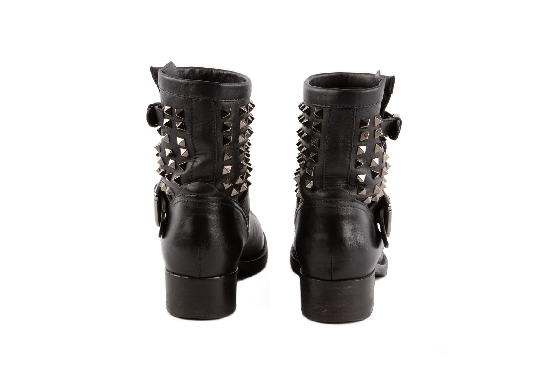 VALENTINO GARAVANI BLACK ROCKSTUD LEATHER ANKLE BOOTS EU 39 - Image 5