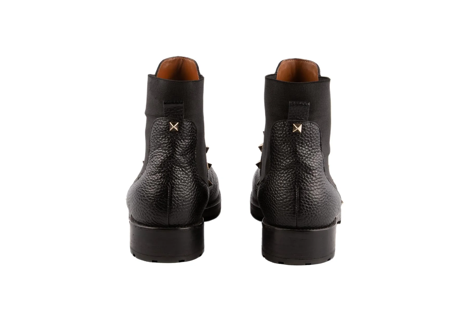 VALENTINO GARAVANI BLACK ROCKSTUD LEATHER ANKLE BOOTS EU 39 - Image 5