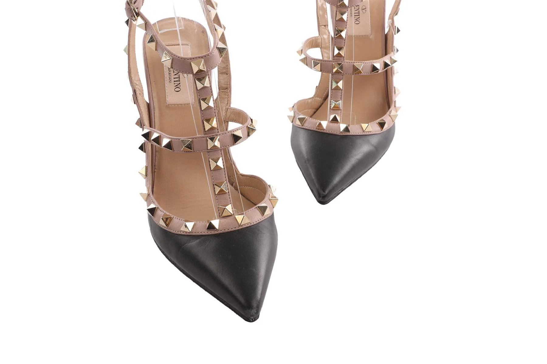 VALENTINO GARAVANI BLACK ROCKSTUD LEATHER PUMPS EU 38 - Image 4
