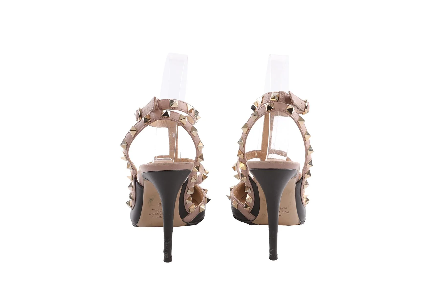 VALENTINO GARAVANI BLACK ROCKSTUD LEATHER PUMPS EU 38 - Image 5