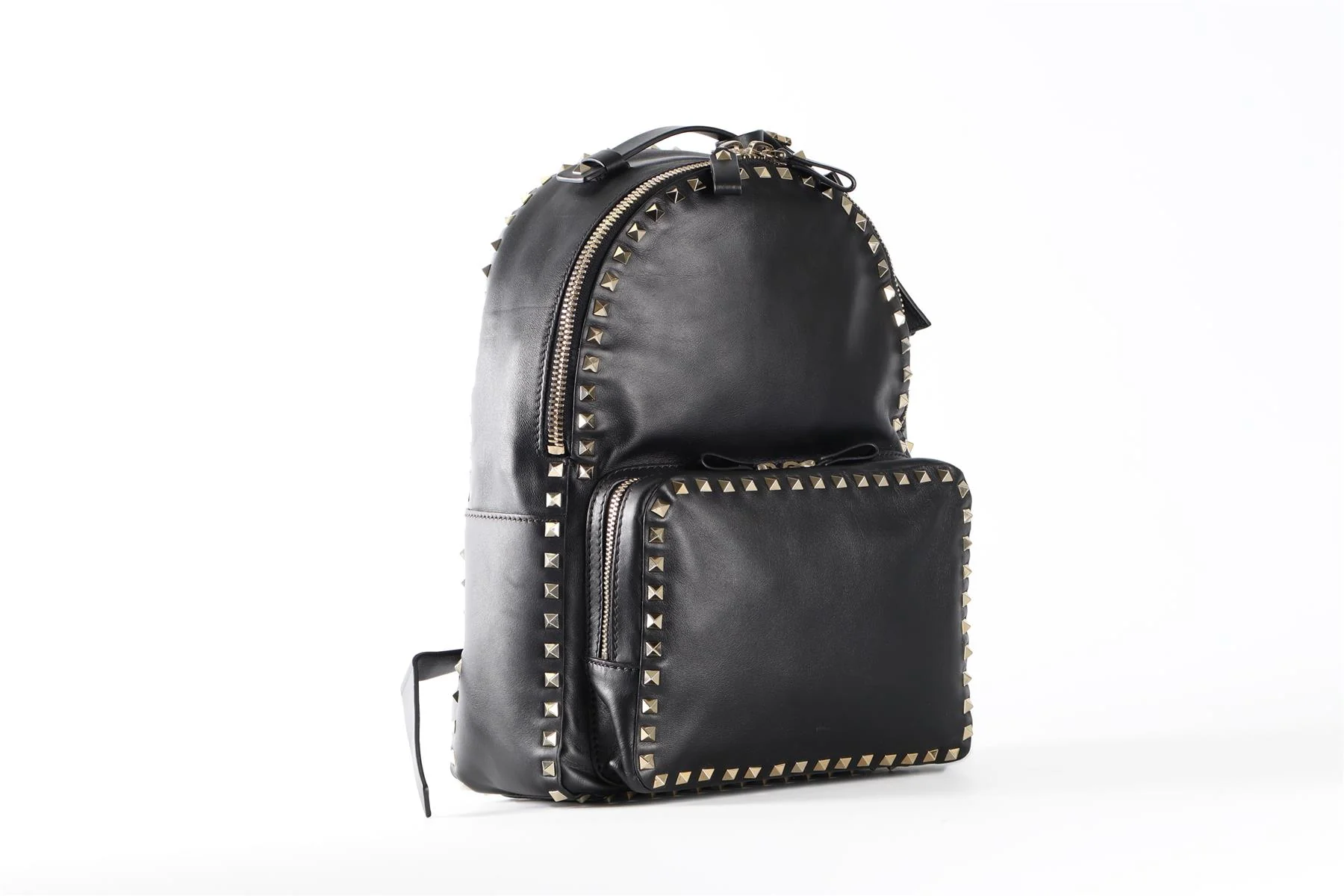 VALENTINO GARAVANI BLACK ROCKSTUD MEDIUM LEATHER BACKPACK - Image 3