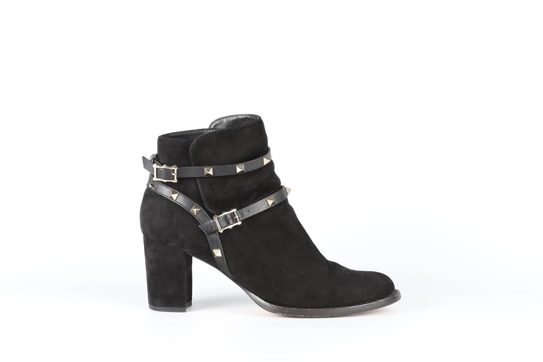 VALENTINO GARAVANI BLACK ROCKSTUD SUEDE ANKLE BOOTS EU 40.5 UK 7.5 US 10.5 - Image 2
