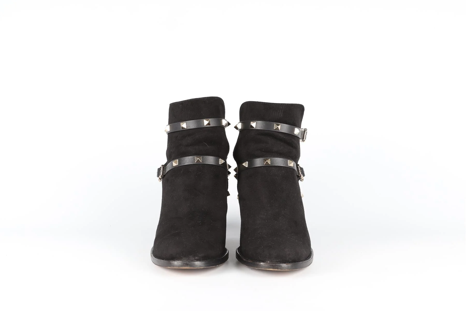 VALENTINO GARAVANI BLACK ROCKSTUD SUEDE ANKLE BOOTS EU 40.5 UK 7.5 US 10.5 - Image 3