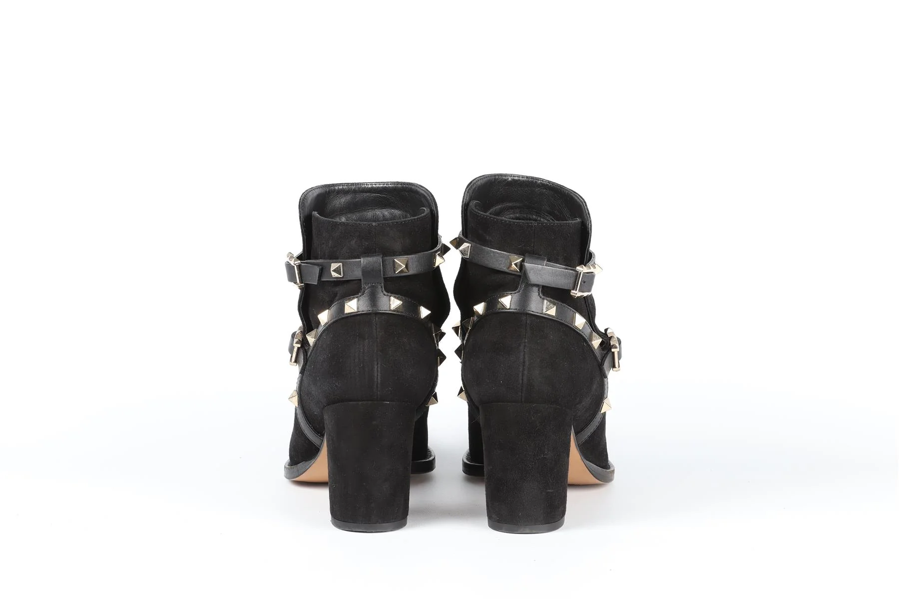 VALENTINO GARAVANI BLACK ROCKSTUD SUEDE ANKLE BOOTS EU 40.5 UK 7.5 US 10.5 - Image 5