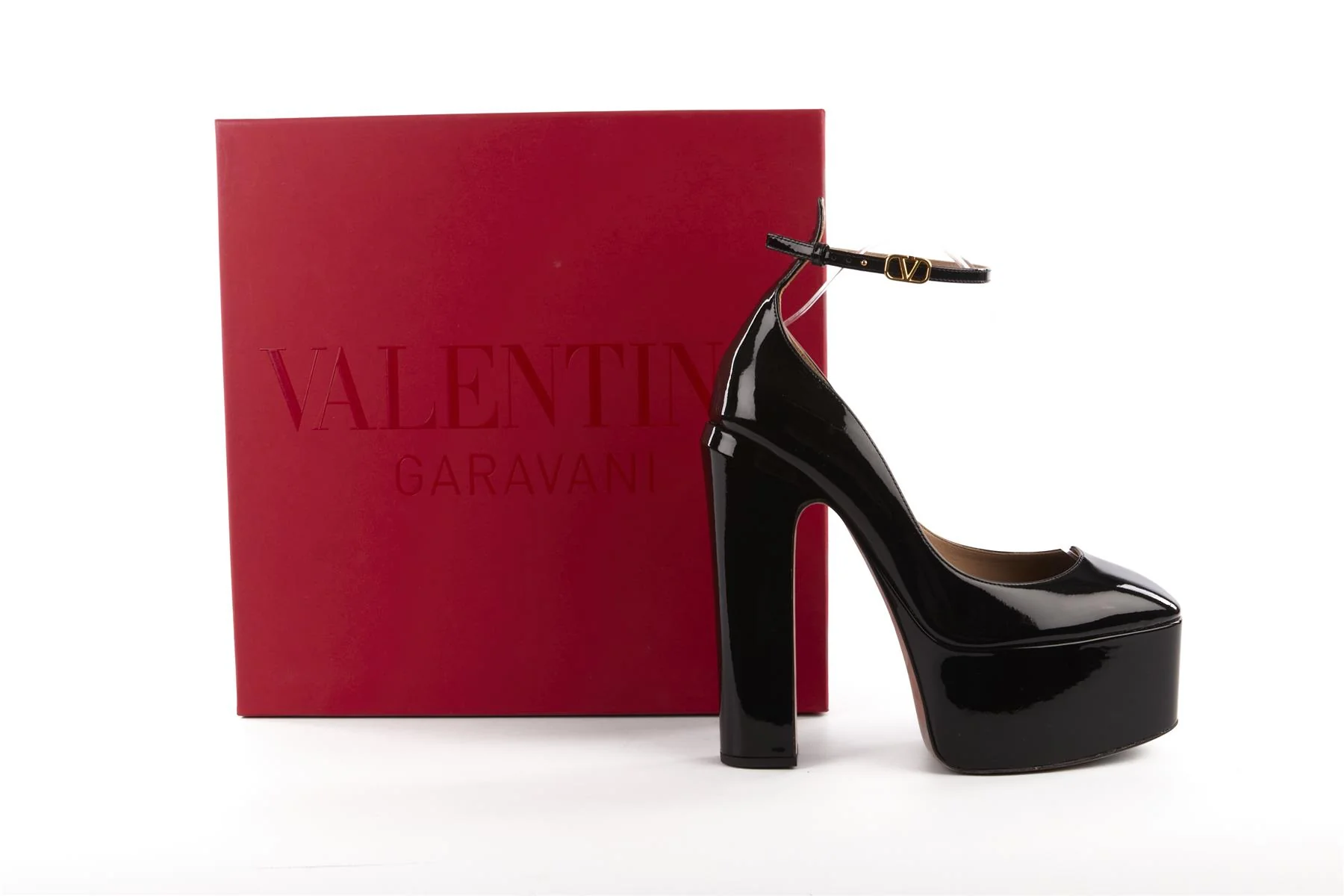 VALENTINO GARAVANI BLACK TAN-GO PATENT LEATHER PLATFORM PUMPS EU 39 UK 6 US 9 - Image 7