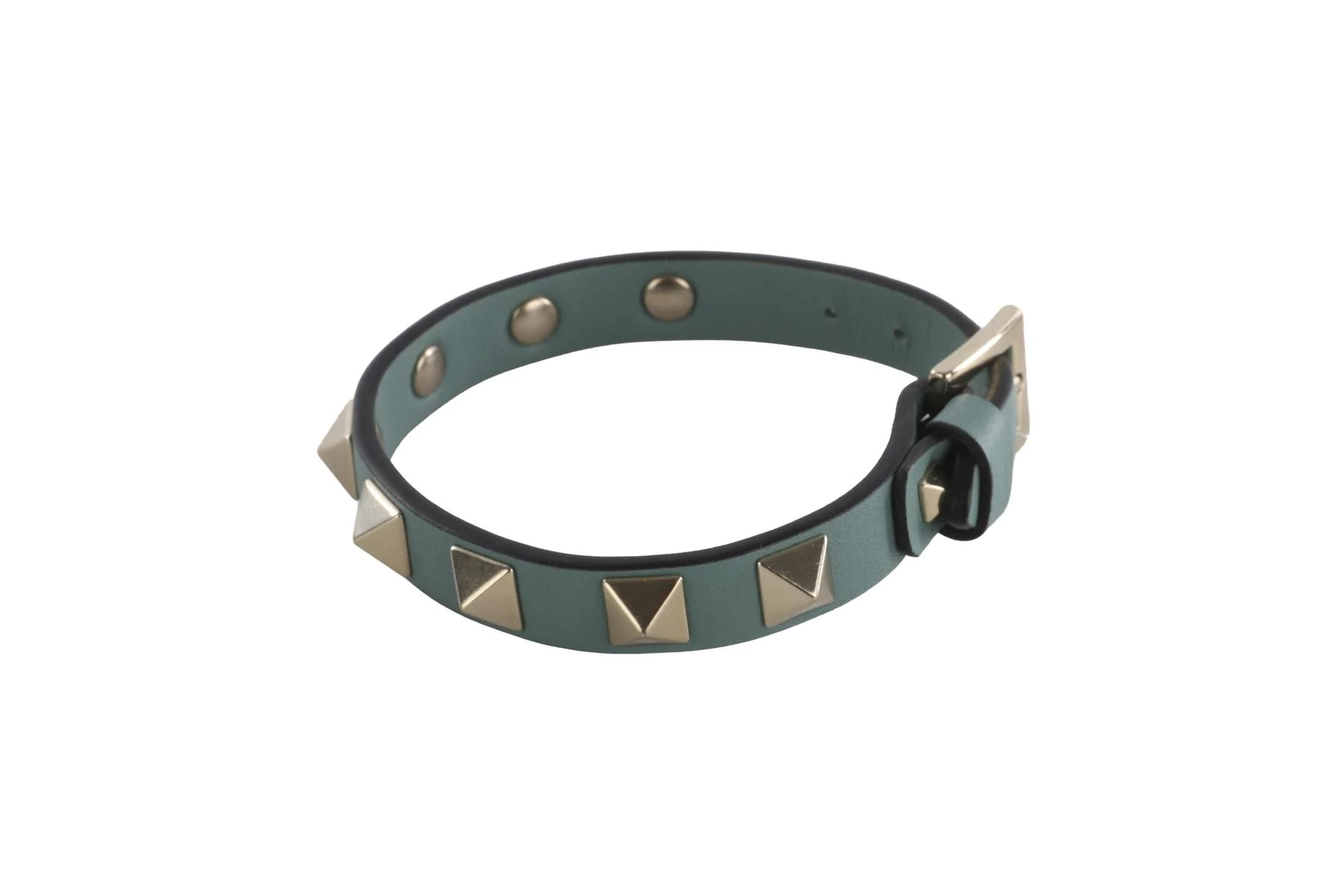 VALENTINO GARAVANI BLUE ROCKSTUD LEATHER BRACELET - Image 3