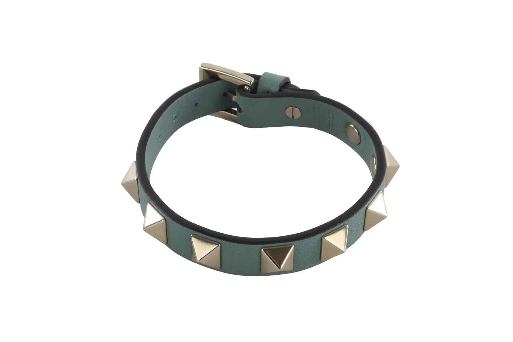 VALENTINO GARAVANI BLUE ROCKSTUD LEATHER BRACELET - Image 4