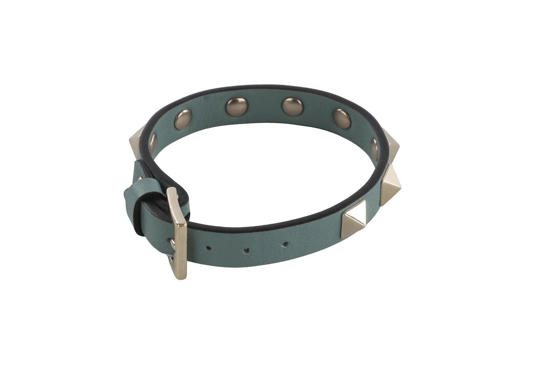 VALENTINO GARAVANI BLUE ROCKSTUD LEATHER BRACELET - Image 6
