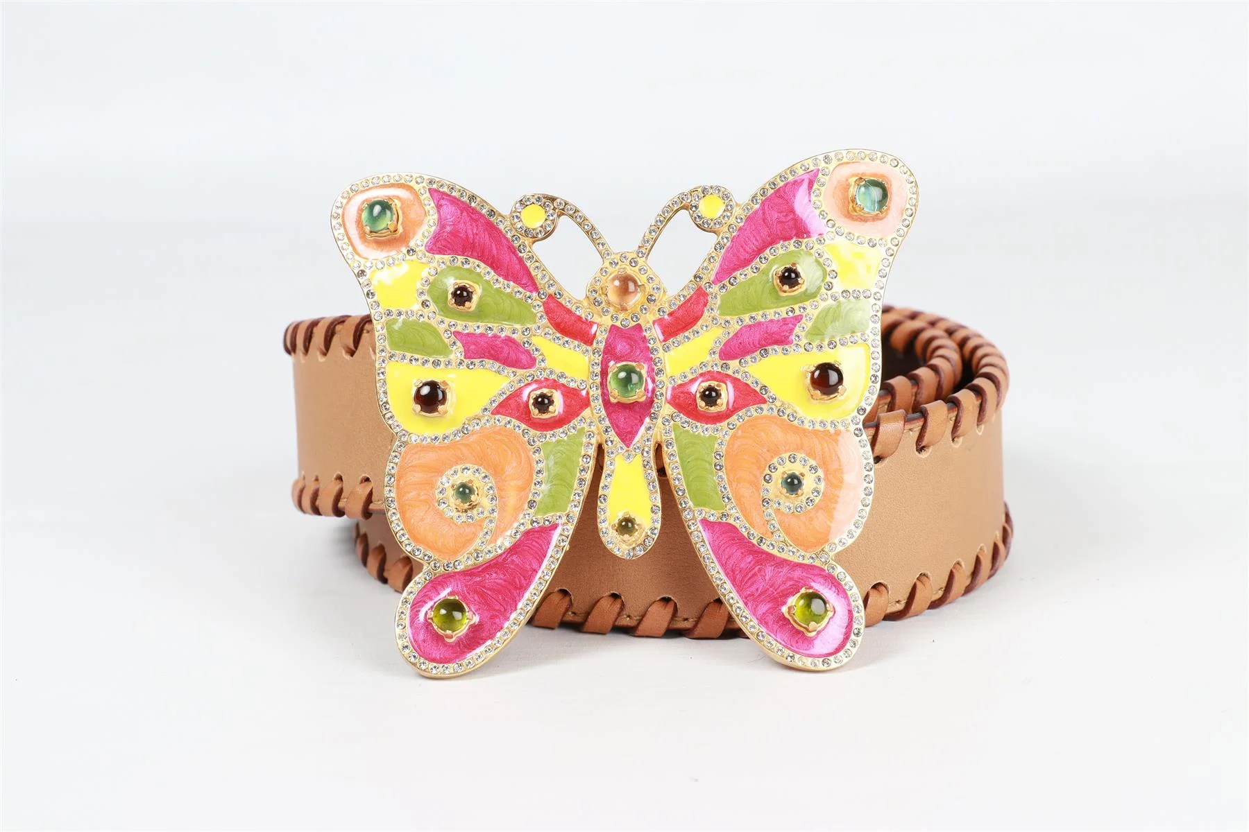 VALENTINO GARAVANI BROWN BUTTERFLY LEATHER BELT 85 CM - Image 2