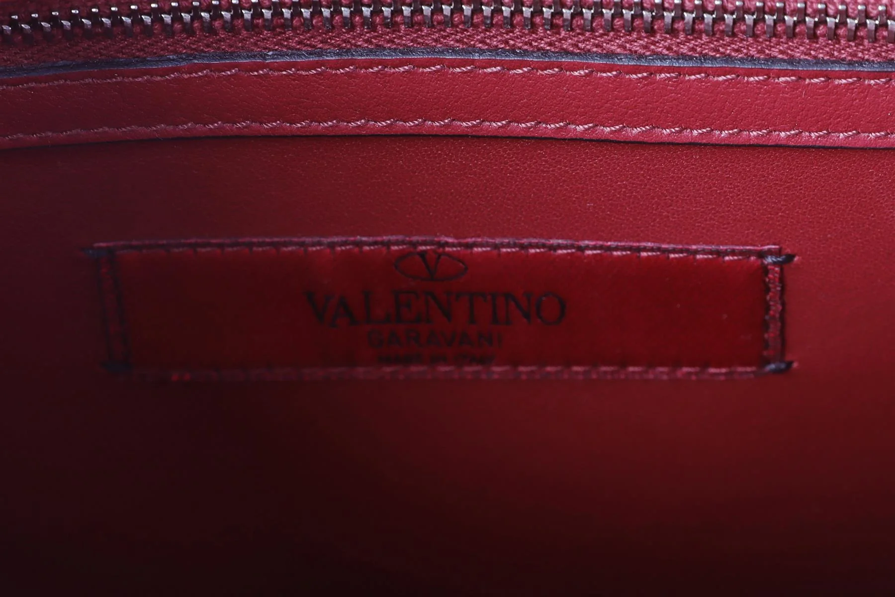 VALENTINO GARAVANI BURGUNDY LEATHER TOTE BAG - Image 11