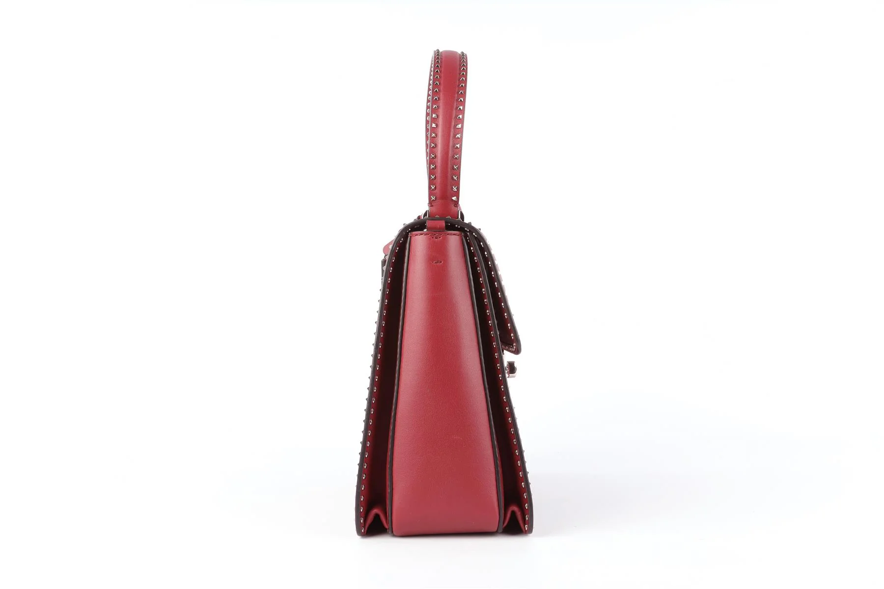 VALENTINO GARAVANI BURGUNDY LEATHER TOTE BAG - Image 5
