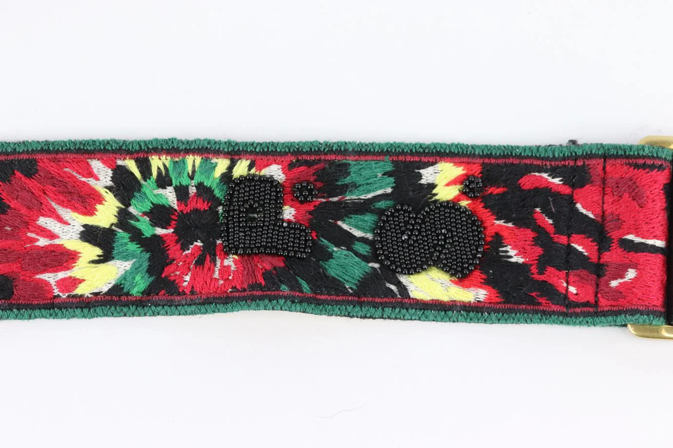 VALENTINO GARAVANI CUSTOMISED EMBROIDERED CANVAS AND LEATHER BAG STRAP - Image 4