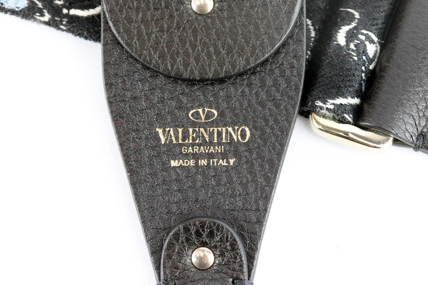 VALENTINO GARAVANI EMBROIDERED CANVAS AND LEATHER BAG STRAP - Image 6
