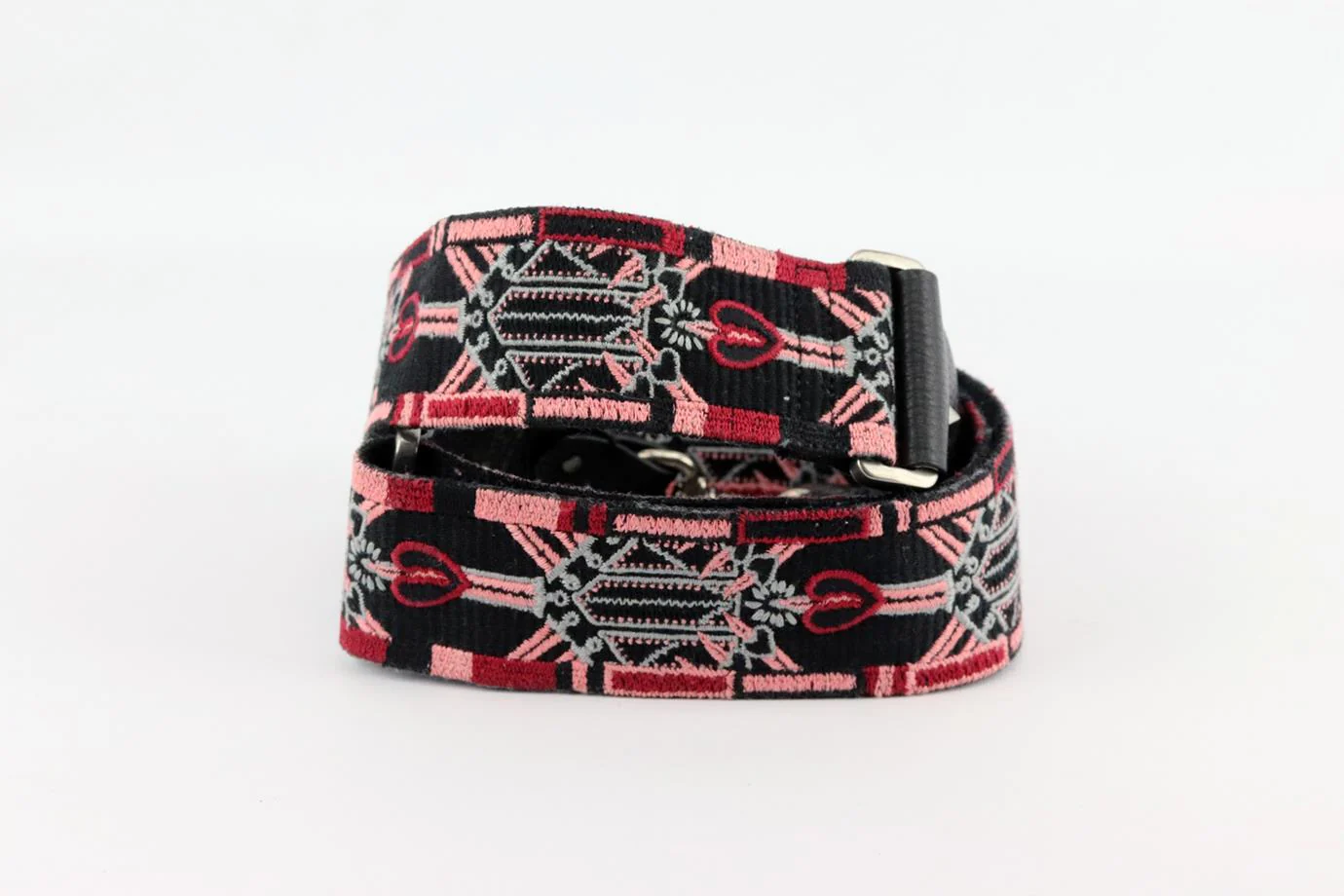 VALENTINO GARAVANI EMBROIDERED CANVAS AND LEATHER BAG STRAP - Image 2