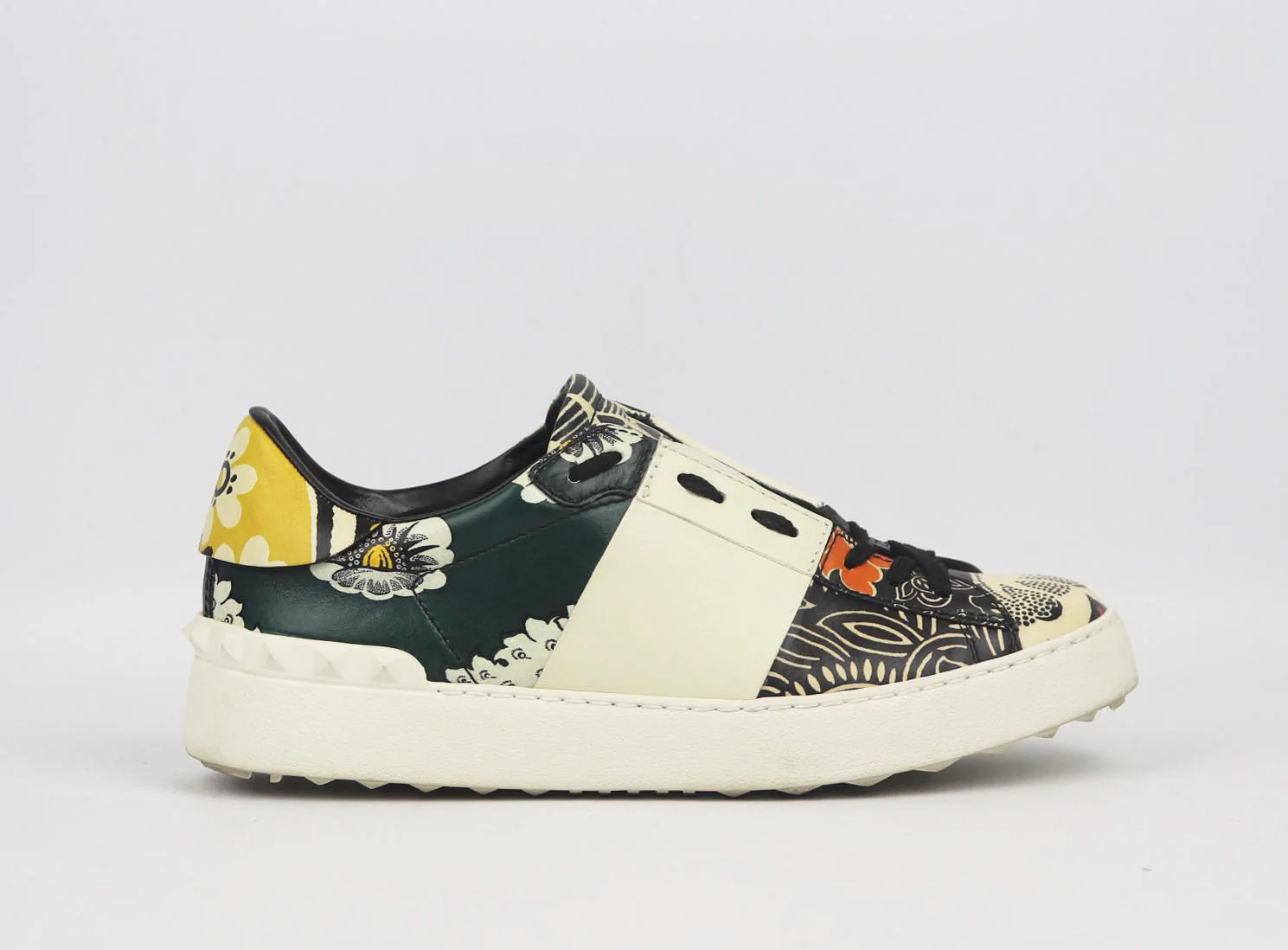 VALENTINO GARAVANI FLORAL PRINTED LEATHER SNEAKERS EU 38.5 UK 5.5 US 8.5 - Image 2