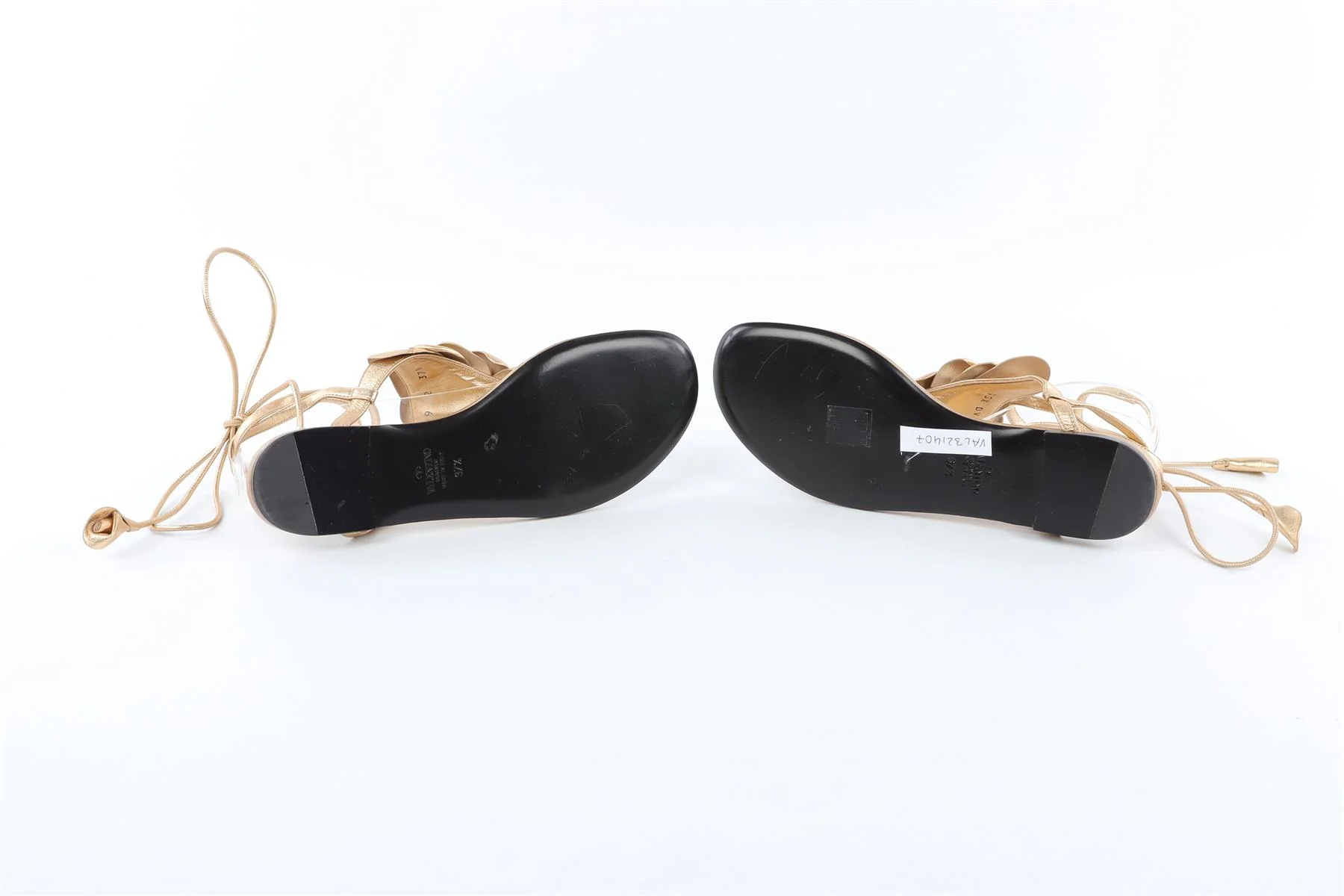 VALENTINO GARAVANI GOLD LEATHER SANDALS EU 37.5 UK 4.5 US 7.5 - Image 7
