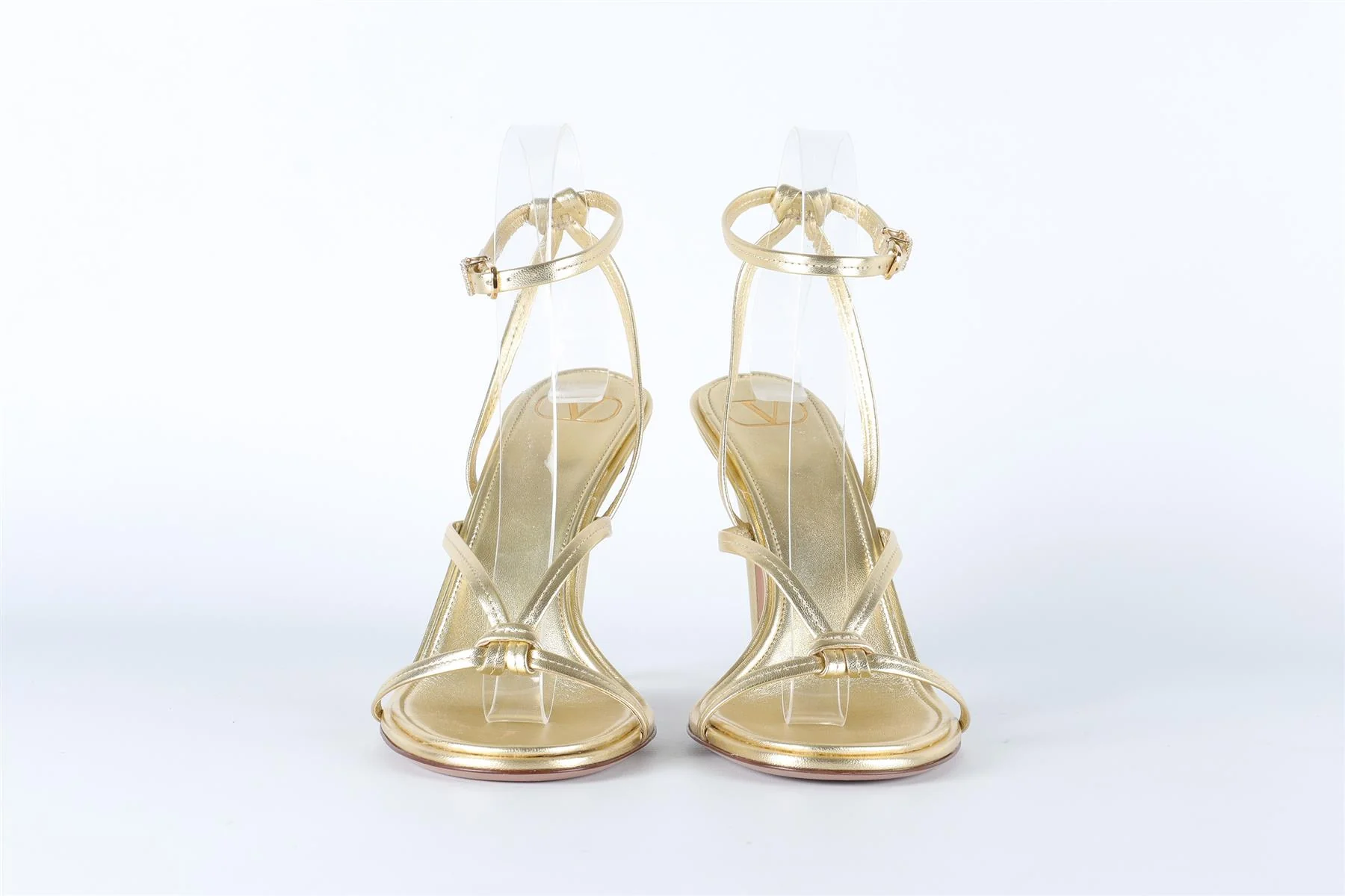 VALENTINO GARAVANI GOLD LEATHER SANDALS EU 38 UK 5 US 8 - Image 3