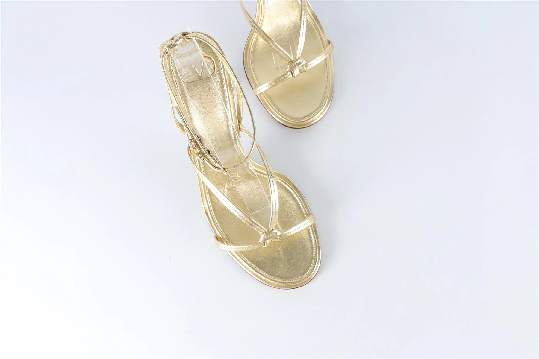 VALENTINO GARAVANI GOLD LEATHER SANDALS EU 38 UK 5 US 8 - Image 4
