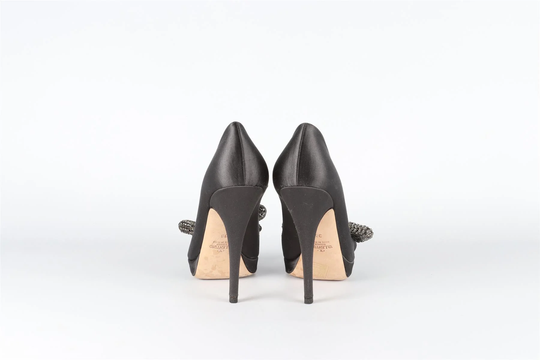 VALENTINO GARAVANI GREY CRYSTAL AND SATIN PUMPS EU 38 UK 5 US 8 - Image 5