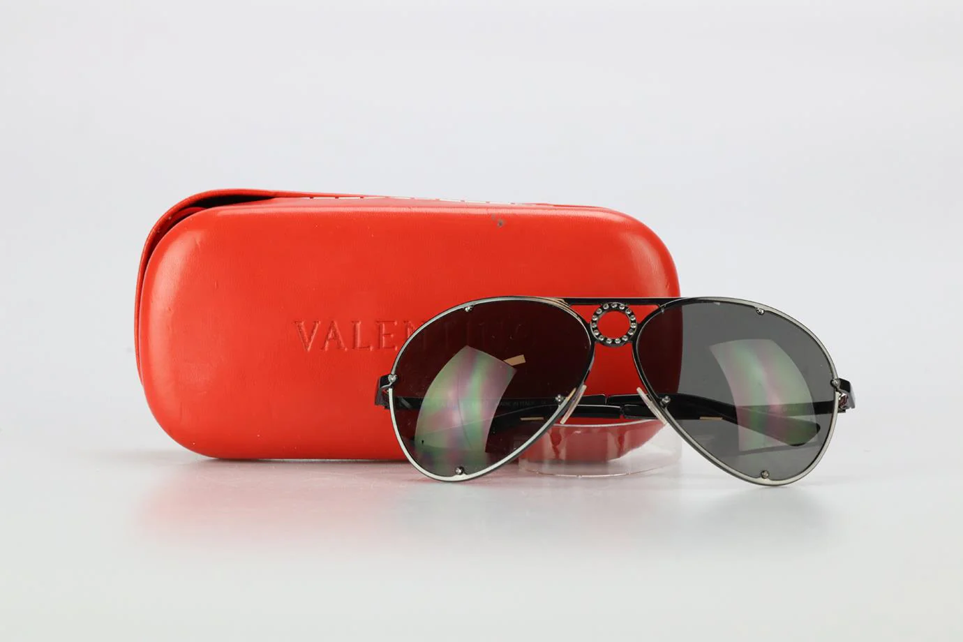 VALENTINO GARAVANI GUNMETAL TONE SUNGLASSES - Image 8