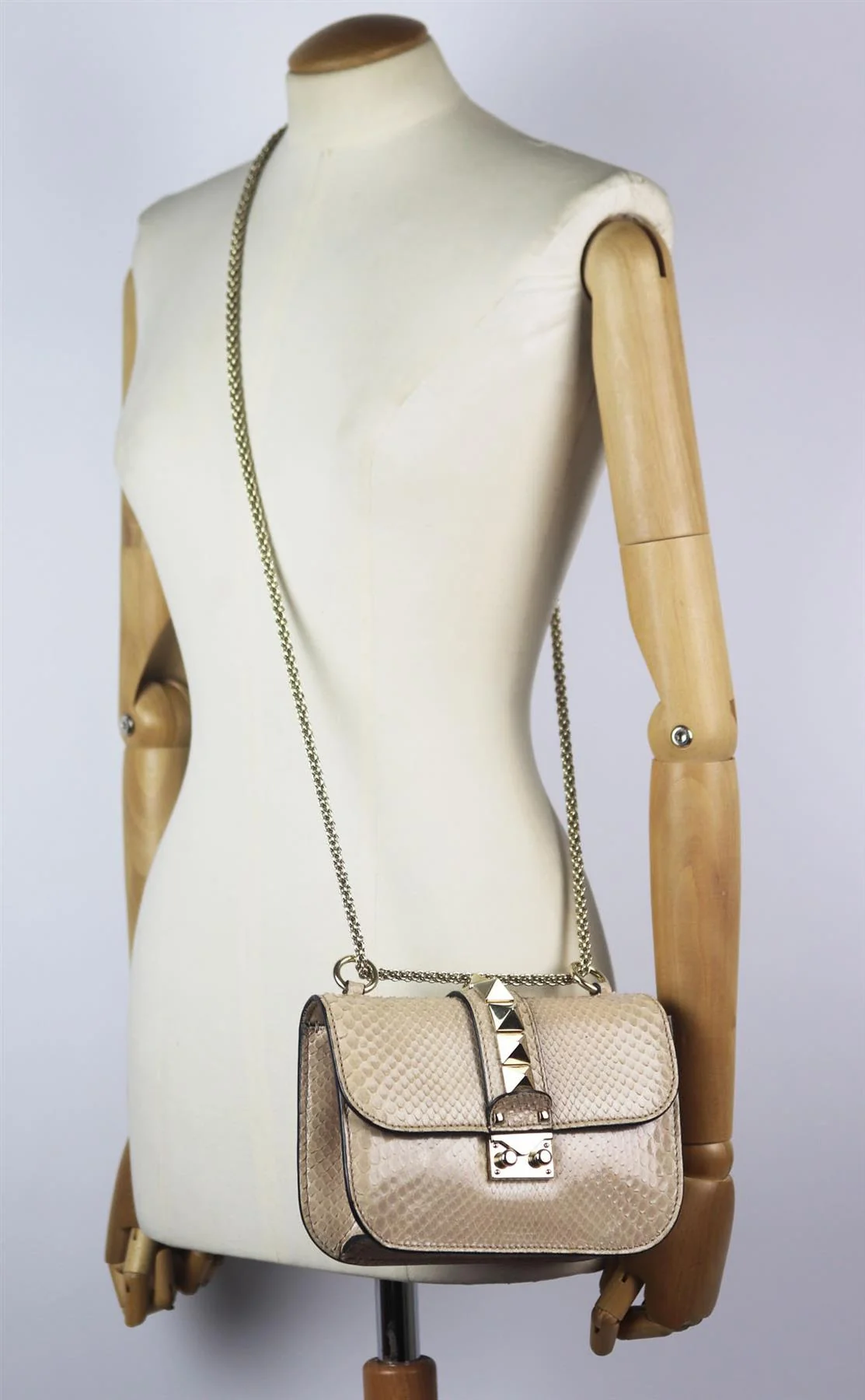 VALENTINO GARAVANI LOCK SMALL PYTHON SHOULDER BAG - Image 11
