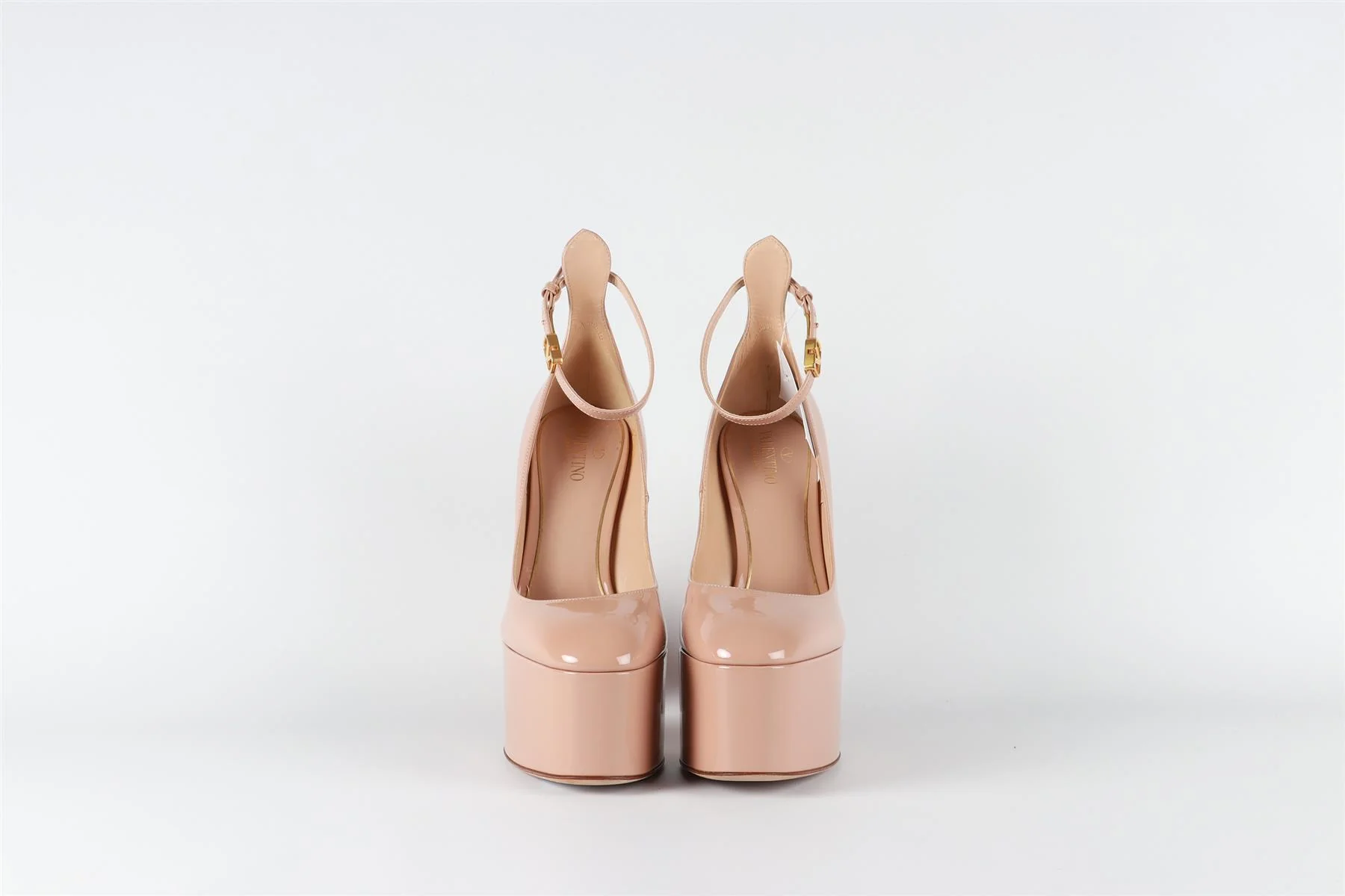 VALENTINO GARAVANI NUDE TAN-GO PATENT LEATHER PLATFORM PUMPS EU 38 UK 5 US 8 - Image 3