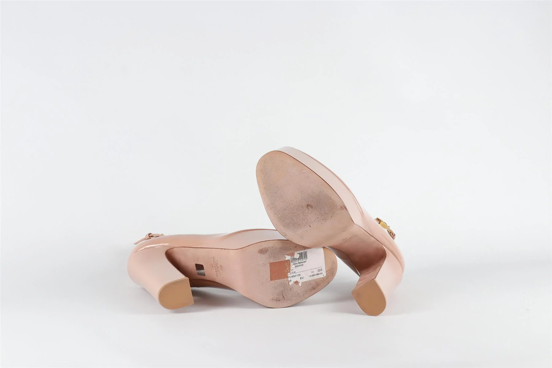 VALENTINO GARAVANI NUDE TAN-GO PATENT LEATHER PLATFORM PUMPS EU 38 UK 5 US 8 - Image 6