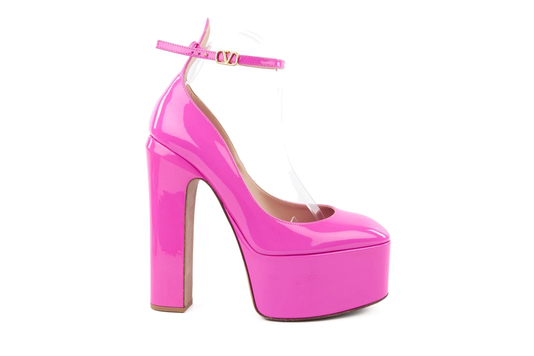 VALENTINO GARAVANI PINK TAN-GO PATENT LEATHER PLATFORM PUMPS EU 39 UK 6 US 9 - Image 2