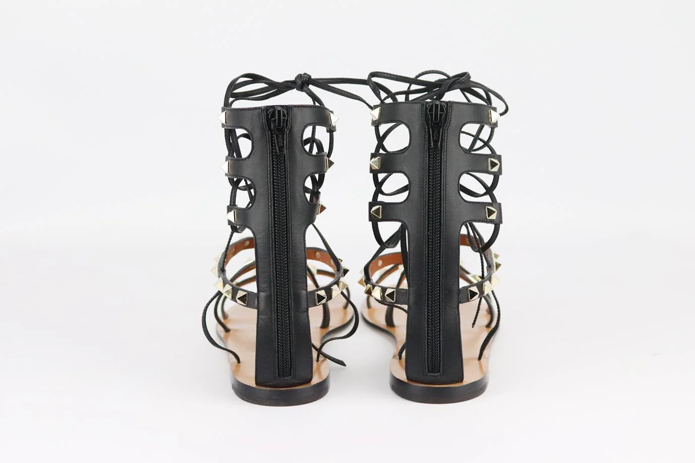 VALENTINO GARAVANI ROCKSTUD LACE UP LEATHER SANDALS EU 38 UK 5 US 8 - Image 4