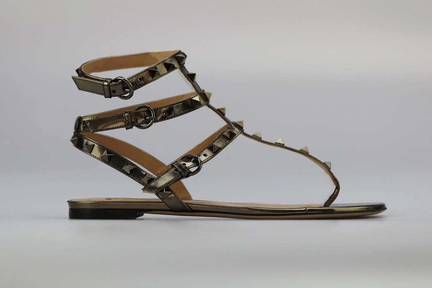 VALENTINO GARAVANI ROCKSTUD LEATHER SANDALS EU 38 UK 5 US 8 - Image 2