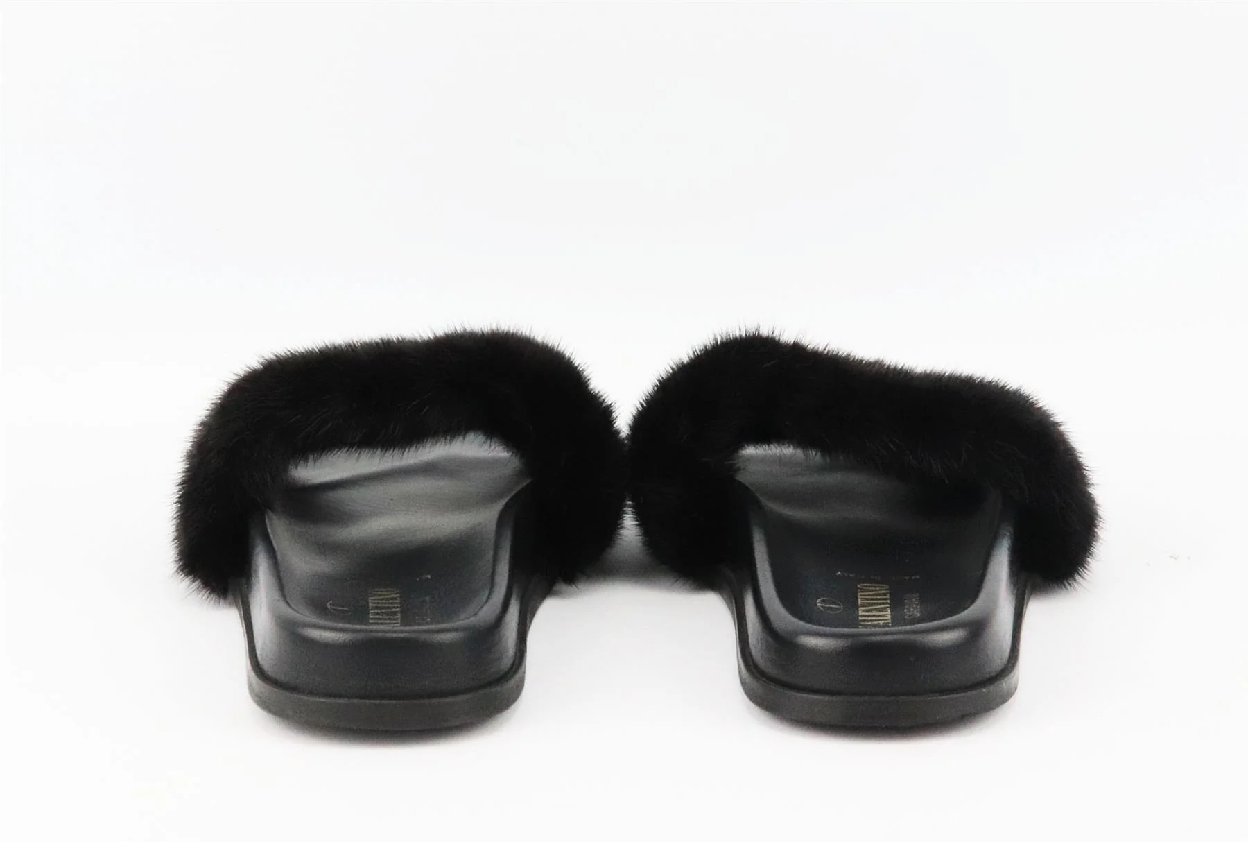 VALENTINO GARAVANI ROCKSTUD MINK FUR SLIDES EU 38.5 UK 5.5 US 8.5 - Image 4