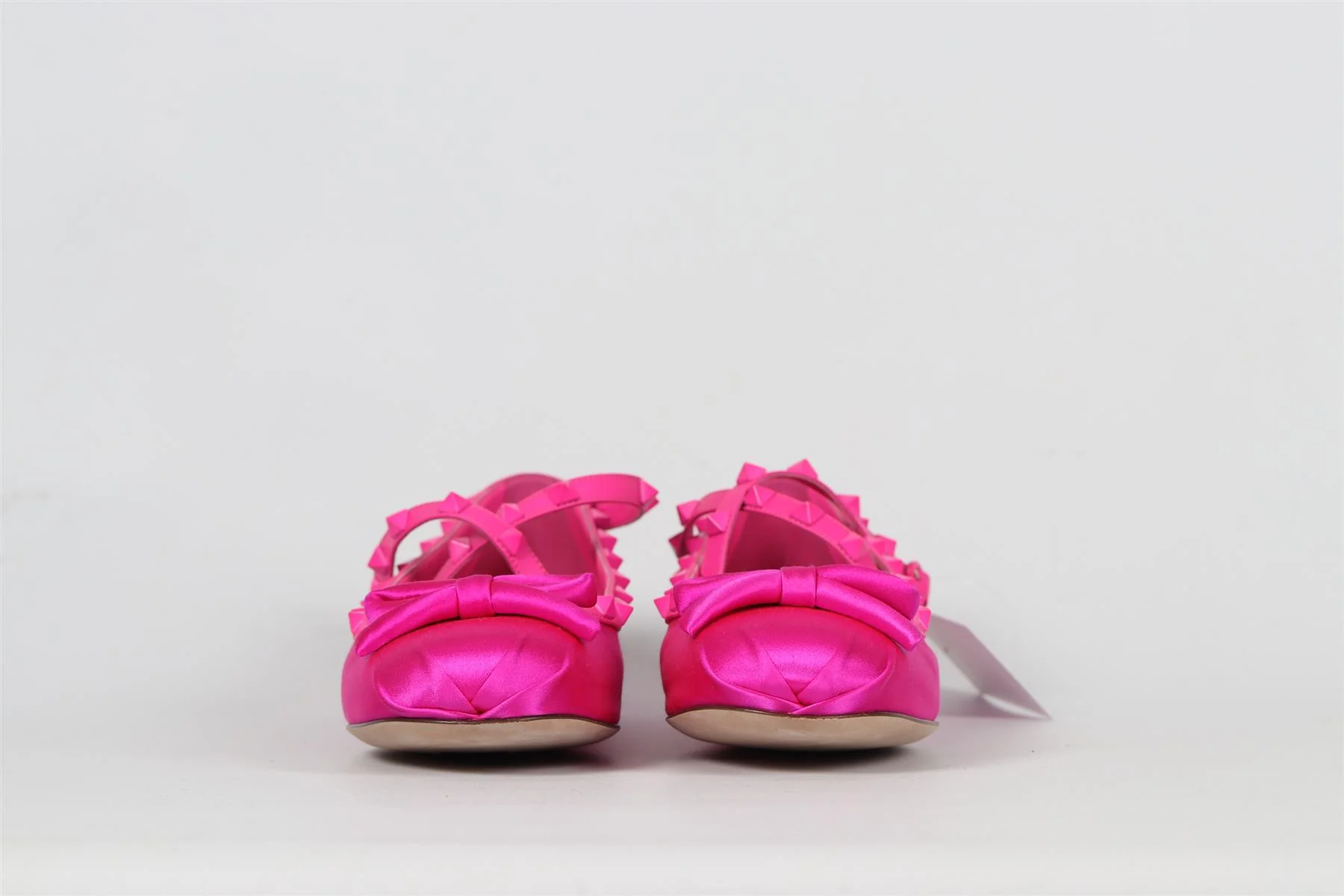 VALENTINO GARAVANI ROCKSTUD SATIN BALLERINA FLATS EU 39.5 UK 6.5 US 9.5 - Image 3