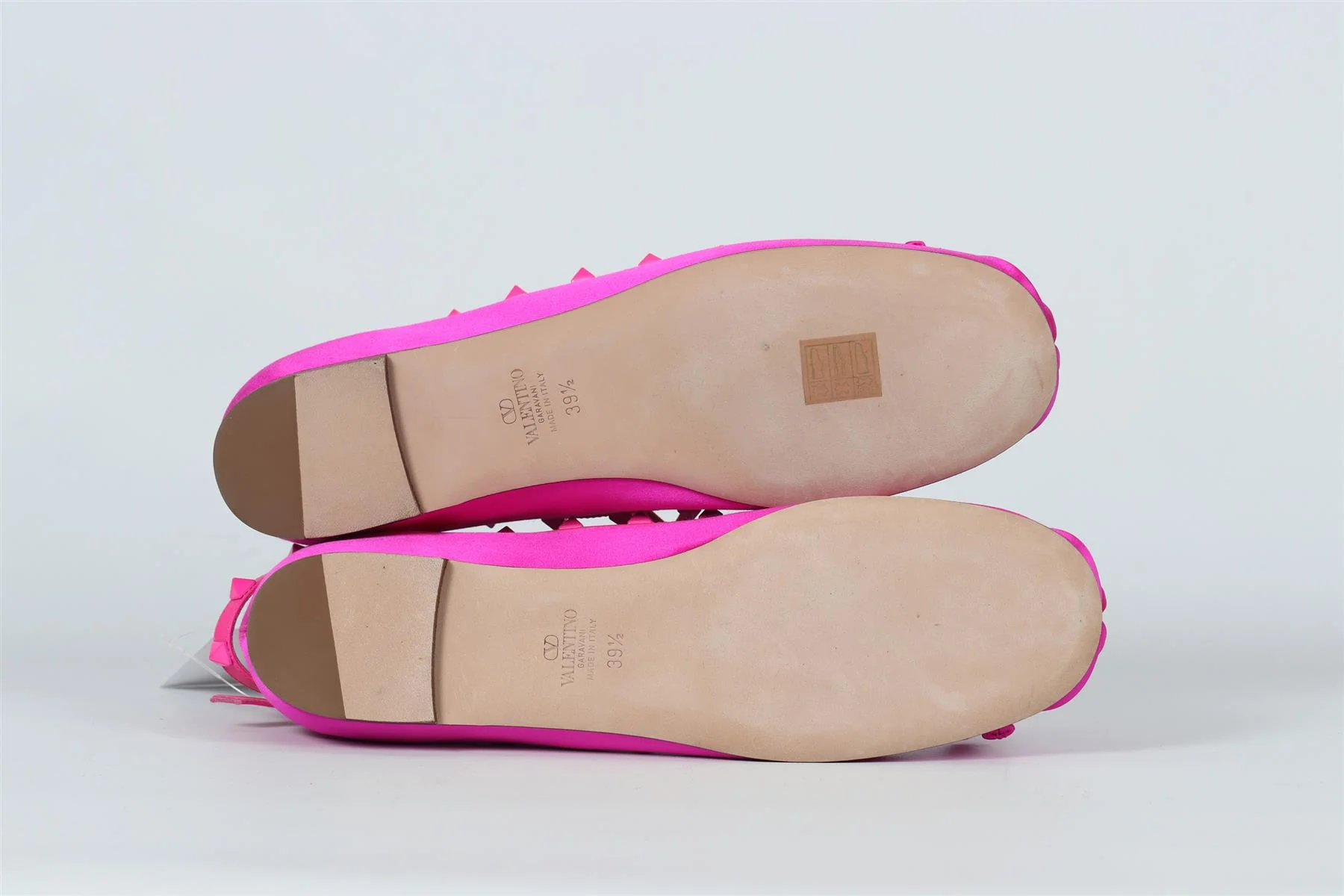 VALENTINO GARAVANI ROCKSTUD SATIN BALLERINA FLATS EU 39.5 UK 6.5 US 9.5 - Image 5