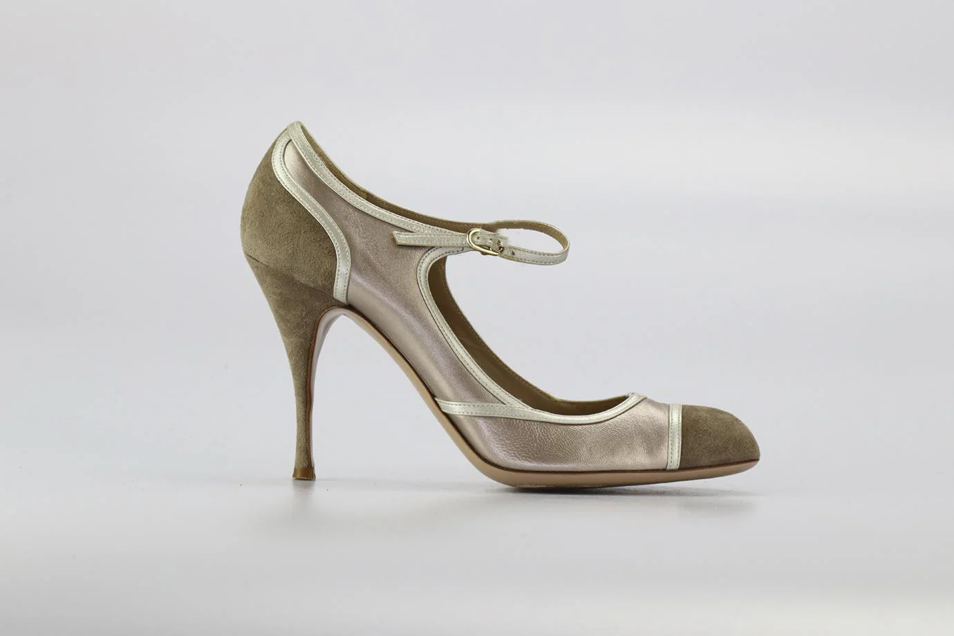 VALENTINO GARAVANI SUEDE AND LEATHER PUMPS EU 38 UK 5 US 8 - Image 2