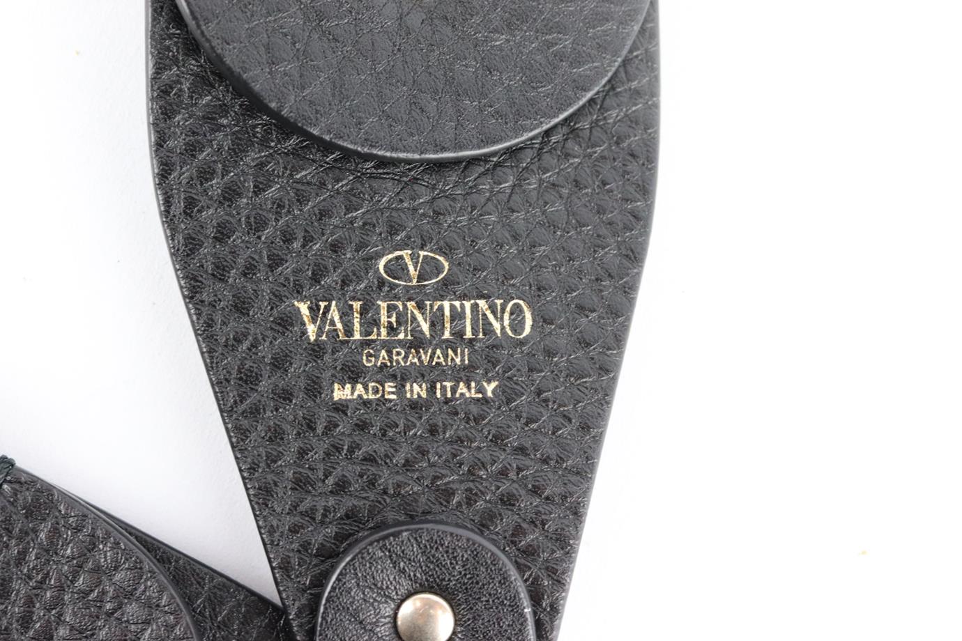 VALENTINO GARAVANI TWO TONE EMBROIDERED CANVAS AND LEATHER BAG STRAP - Image 6