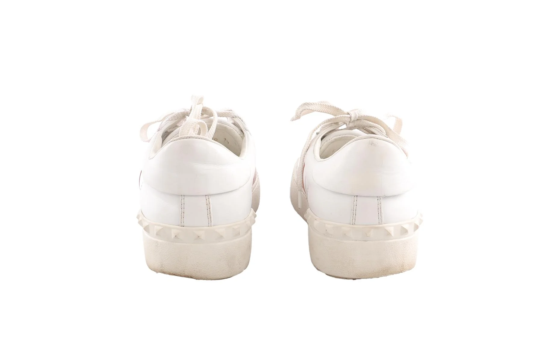 VALENTINO GARAVANI WHITE OPEN LEATHER SNEAKERS EU 38 - Image 5